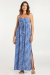 Vestido Longo Máxi De Alça Estampado Azul