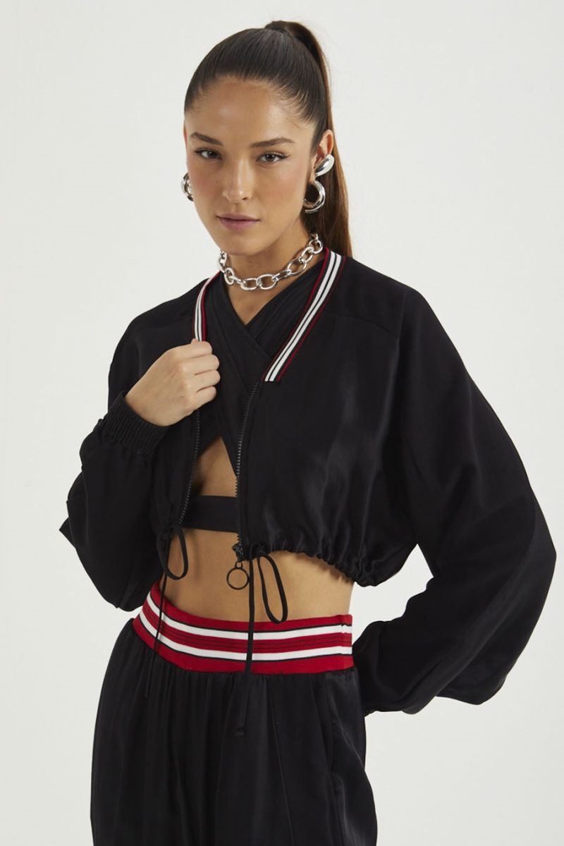 Jaqueta Cropped Bomber Sport Style